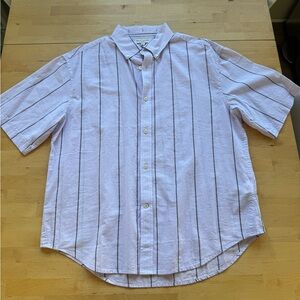 NWT Banana Republic Men's Lavender Striped Button Down Shirt - Relaxed Fit